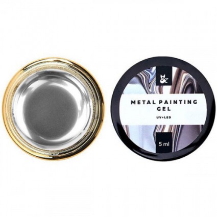 Гель-фарба F.O.X Metal painting gel 001 срібло 5 мл