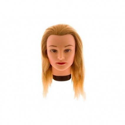 7000833 Навчальна голова натуральні волосся класична обв'язка 40см