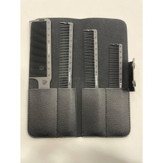 Набір карбонових гребінців Proline JF012 для стилістів (4 шт.+чохол)