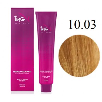 Крем-фарба для волосся ING Professional Coloring Cream 10.03 Платиновий блондин натиральний шоколад 100 мл