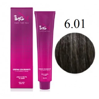 Крем-фарба для волосся ING Professional Coloring Cream 6.01 Темно-русявий натуральний попелястий 100 мл