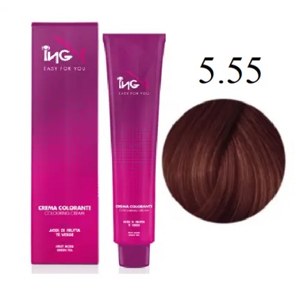 Крем-фарба для волосся ING Professional Coloring Cream 5.55 Світло-каштановий махагон інтенсивний 100 мл