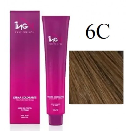 Крем-фарба для волосся безаміачна ING Professional Colouring Cream No Ammonia 6С Темно-русявий 100 мл