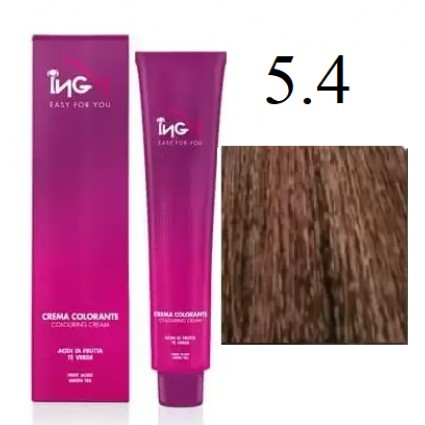 Крем-фарба для волосся безаміачна ING Professional Colouring Cream No Ammonia 5.4 Світло-каштановий 100 мл Крем-фарба для волосся безаміачна ING Professional Colouring Cream No Ammonia 5.4 Світло-каштановий 100 мл