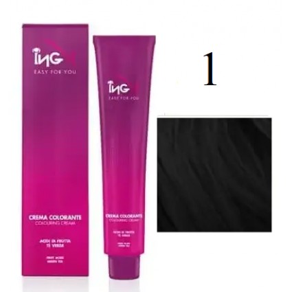 Крем-фарба для волосся безаміачна ING Professional Colouring Cream No Ammonia 1 Чорний 100 мл