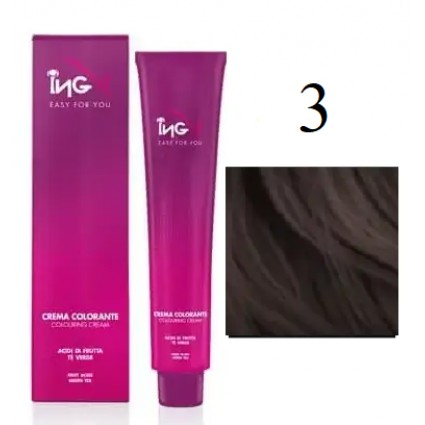 Крем-фарба для волосся безаміачна ING Professional Colouring Cream No Ammonia 3 Темно-каштановий 100 мл