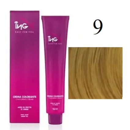 Крем-фарба для волосся безаміачна ING Professional Colouring Cream No Ammonia 9 Екстрасвітлий блондин 100 мл
