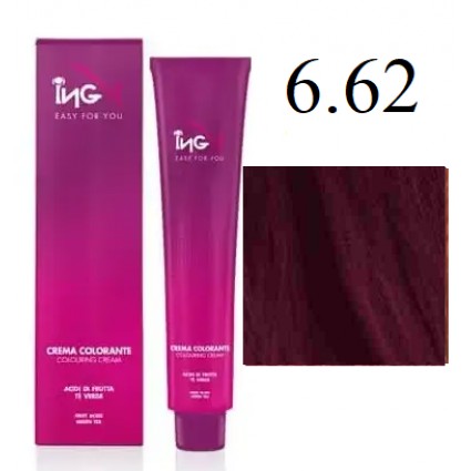 Крем-фарба для волосся безаміачна ING Professional Colouring Cream No Ammonia 6.62 Фіолетово-русявий 100 мл