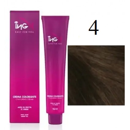 Крем-фарба для волосся безаміачна ING Professional Colouring Cream No Ammonia 4 Каштановий 100 мл