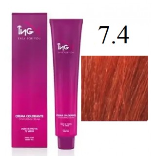 Крем-фарба для волосся безаміачна ING Professional Colouring Cream No Ammonia 7.4 Блондин мідний 100 мл