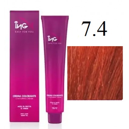 Крем-фарба для волосся безаміачна ING Professional Colouring Cream No Ammonia 7.4 Блондин мідний 100 мл Крем-фарба для волосся безаміачна ING Professional Colouring Cream No Ammonia 7.4 Блондин мідний 100 мл