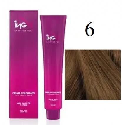 Крем-фарба для волосся безаміачна ING Professional Colouring Cream No Ammonia 6 Темно-русявий 100 мл