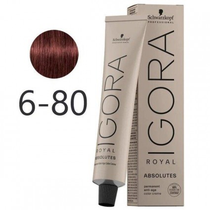 Фарба для сивого волосся Schwarzkopf Igora Absolutes 6-80 Темно-русявий червоний натуральний 60 мл Фарба для сивого волосся Schwarzkopf Igora Absolutes 6-80 Темно-русявий червоний натуральний 60 мл