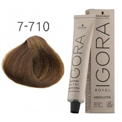 Фарба для сивого волосся Schwarzkopf Igora Absolutes 7-710 Середньо-русявий мідний сандре 60 мл Фарба для сивого волосся Schwarzkopf Igora Absolutes 7-710 Середньо-русявий мідний сандре 60 мл