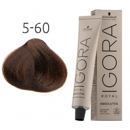Фарба для сивого волосся Schwarzkopf Igora Absolutes 5-60 Світло-коричневий шоколадний натуральний 60 мл