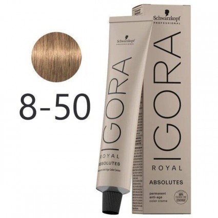 Фарба для сивого волосся Schwarzkopf Igora Absolutes 8-50 Світло-золотистий русявий натуральний 60 мл Фарба для сивого волосся Schwarzkopf Igora Absolutes 8-50 Світло-золотистий русявий натуральний 60 мл