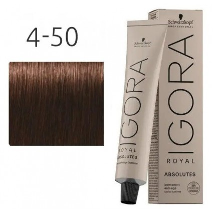 Фарба для сивого волосся Schwarzkopf Igora Absolutes 4-50 Середньо-коричневий золотистий натуральний 60 мл Фарба для сивого волосся Schwarzkopf Igora Absolutes 4-50 Середньо-коричневий золотистий натуральний 60 мл
