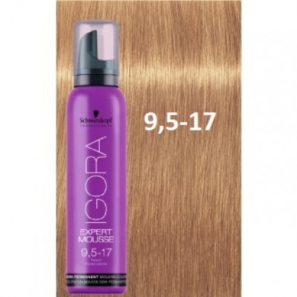 Відтіночний мус Schwarzkopf IGORA Expert Mousse 9.5-17 Пастельний Блондин Сандре Мідний 100 мл Відтіночний мус Schwarzkopf IGORA Expert Mousse 9.5-17 Пастельний Блондин Сандре Мідний 100 мл