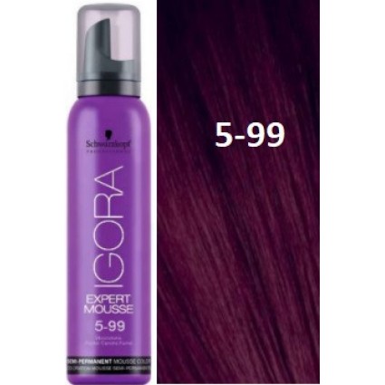 Відтіночний мус Schwarzkopf IGORA Expert Mousse 5-99 Світло-коричневий Червоний Екстра 100 мл Відтіночний мус Schwarzkopf IGORA Expert Mousse 5-99 Світло-коричневий Червоний Екстра 100 мл