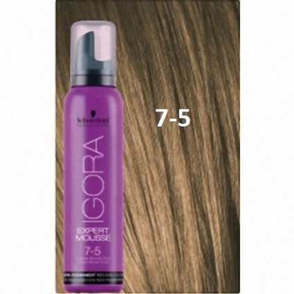 Відтіночний мус Schwarzkopf IGORA Expert Mousse 7-5 Середньо-русявий Золотистий 100 мл Відтіночний мус Schwarzkopf IGORA Expert Mousse 7-5 Середньо-русявий Золотистий 100 мл