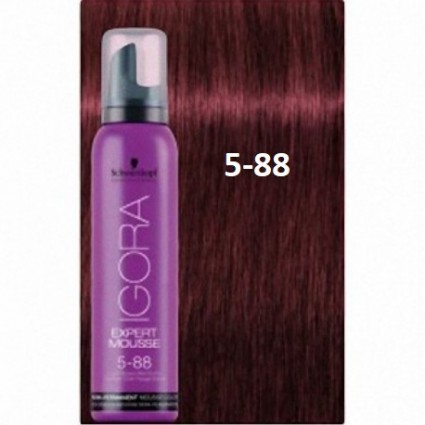 Відтіночний мус Schwarzkopf IGORA Expert Mousse 5-88 Світло-коричневий Червоний Екстра 100 мл Відтіночний мус Schwarzkopf IGORA Expert Mousse 5-88 Світло-коричневий Червоний Екстра 100 мл