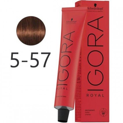Крем-фарба для волосся Schwarzkopf Igora Royal 5-57 Світло-Коричневий, Золотистий, Мідний 60 мл Крем-фарба для волосся Schwarzkopf Igora Royal 5-57 Світло-Коричневий, Золотистий, Мідний 60 мл