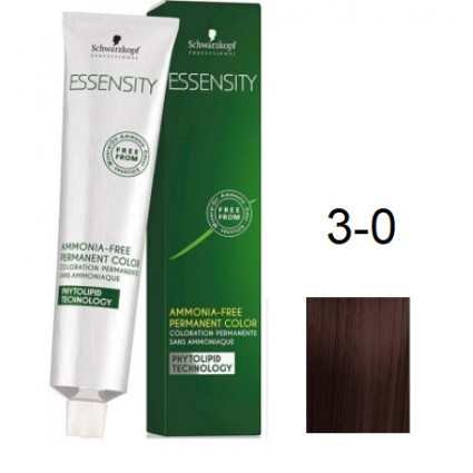 Фарба для волосся Schwarzkopf Essensity безаміачна 3-0 Натуральний Темно-Коричневий 60 мл