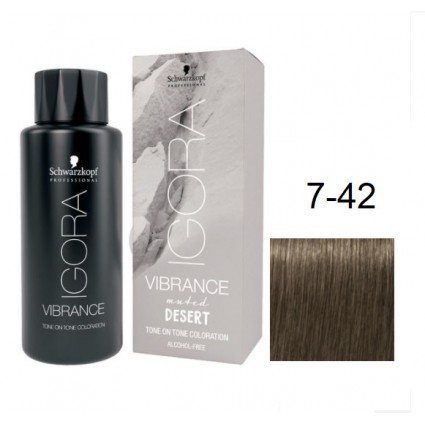 Фарба для волосся Igora Vibrance Raw Essintials 7-42 Середньо-русявий бежево-матовий 60мл Фарба для волосся Igora Vibrance Raw Essintials 7-42 Середньо-русявий бежево-матовий 60мл