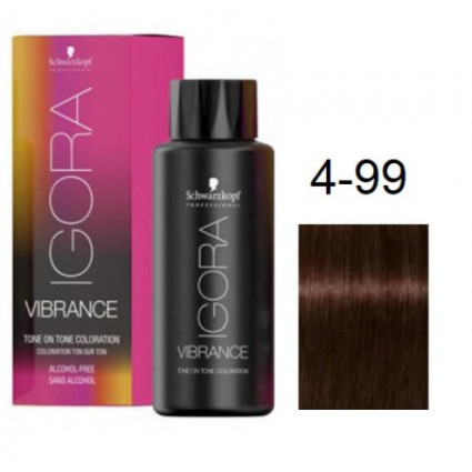Фарба для волосся Schwarzkopf igora Vibrance безаміачна 4-99 Середньо-коричневий фіолетовий екстра 60 мл