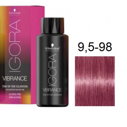 Фарба для волосся Schwarzkopf igora Vibrance безаміачна 9,5-98 Світлий Блонд Пастель фіолетовий червоний 60 мл Фарба для волосся Schwarzkopf igora Vibrance безаміачна 9,5-98 Світлий Блонд Пастель фіолетовий червоний 60 мл