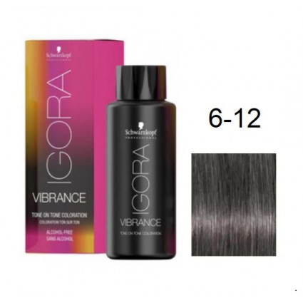 Фарба для волосся Schwarzkopf igora Vibrance безаміачна 6-12 Темний русявий сандре попелястий 60 мл Фарба для волосся Schwarzkopf igora Vibrance безаміачна 6-12 Темний русявий сандре попелястий 60 мл