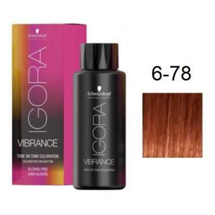 Фарба для волосся Schwarzkopf igora Vibrance безаміачна 6-78 Темний русявий мідний червоний 60 мл Фарба для волосся Schwarzkopf igora Vibrance безаміачна 6-78 Темний русявий мідний червоний 60 мл