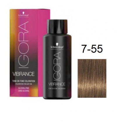 Фарба для волосся Schwarzkopf igora Vibrance безаміачна 7-55 Середній золотистий русявий екстра 60 мл