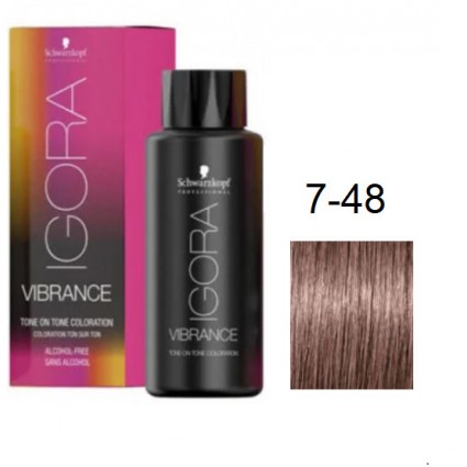 Фарба для волосся Schwarzkopf igora Vibrance безаміачна 7-48 Середній русявий бежевий червоний 60 мл Фарба для волосся Schwarzkopf igora Vibrance безаміачна 7-48 Середній русявий бежевий червоний 60 мл