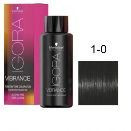 Фарба для волосся Schwarzkopf igora Vibrance безаміачна 1-0 Чорний 60 мл