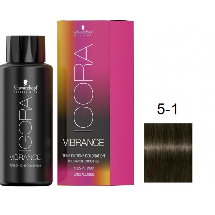 Фарба для волосся Schwarzkopf igora Vibrance безаміачна 5-1 Світло-коричневий сандре 60 мл