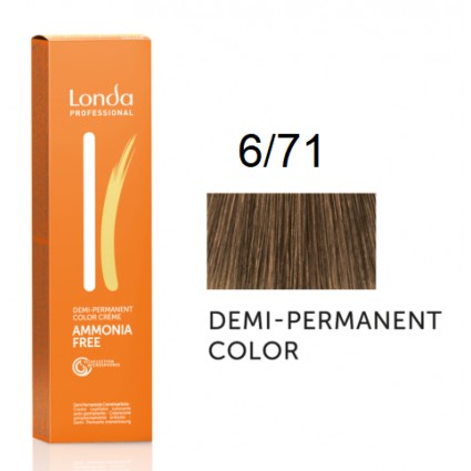 Крем-фарба Londa Professional без аміаку 6/71 Темний блонд коричнево-попелястий 60 мл.
