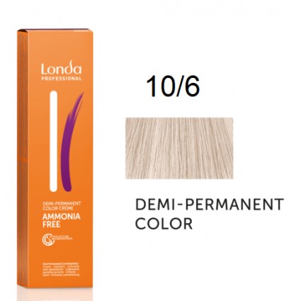 Крем-фарба Londa Professional без аміаку 10/6 Дуже яскравий фіолетовий блонд 60 мл Крем-фарба Londa Professional без аміаку 10/6 Дуже яскравий фіолетовий блонд 60 мл