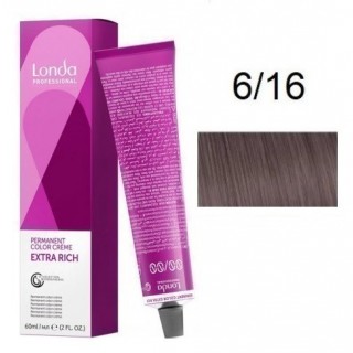 Крем-фарба для волосся Londacolor 6/16 Темний блонд попелясто-фіолетовий 60 мл
