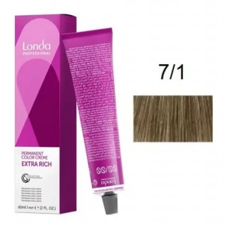 Крем-фарба для волосся Londacolor 7/1 Середній попелястий блондин 60 мл