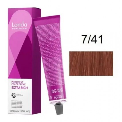 Крем-фарба для волосся Londacolor 7/41 Блонд мідно-попелястий 60 мл
