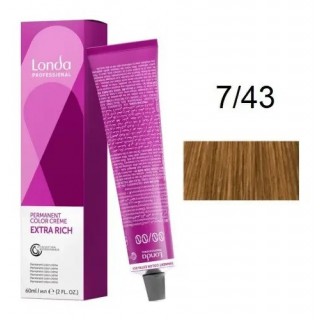 Крем-фарба для волосся Londacolor 7/43 Середній блондин мідно-золотистий 60 мл