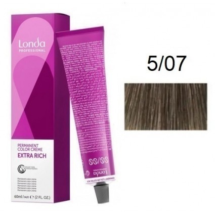 Крем-фарба для волосся Londacolor 5/07 Світло-коричневий натуральний коричневий 60 мл