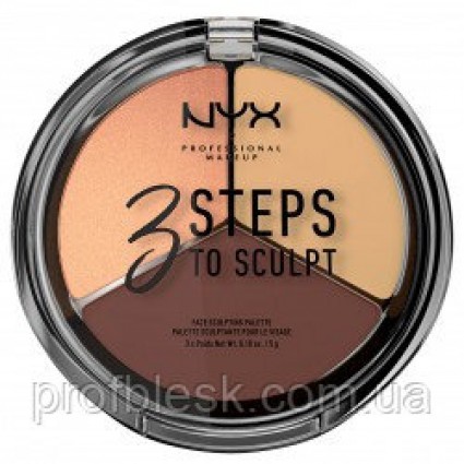 NYX Палетка д/корректировки лица 3 steps to sculpt face sculpti (Medium) 3*5 г