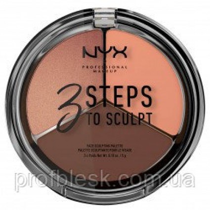 NYX Палетка д/корректировки лица 3 steps to sculpt face sculpti (Deep) 3*5 г