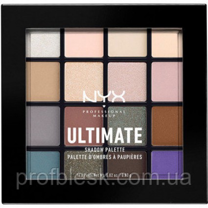 NYX Палетка теней Ultimate №2 (Cool neutrals) 16*0.83 г