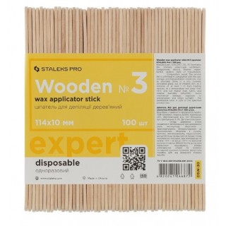Шпатель для депіляції дерев'яний (лопатка) Staleks Pro Expert 114x10 mm 100 шт DSW-30
