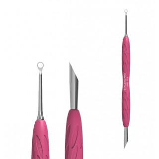 Лопатка манікюрна із силіконовою ручкою STALEKS PRO UNIQ 11 TYPE 2 (пушер скошений + кільце)