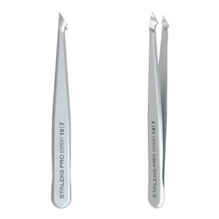 Пінцет для брів STALEKS EXPERT 10 TYPE 7 скошений загострений