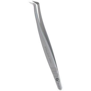 Пінцет професійний для вій з насічками STALEKS PRO Expert 44 Type 12 L-образний 65'